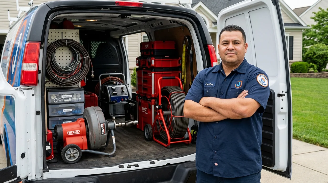 Professional drain cleaning equipment and Johns Plumbing LLC plumber in Langley