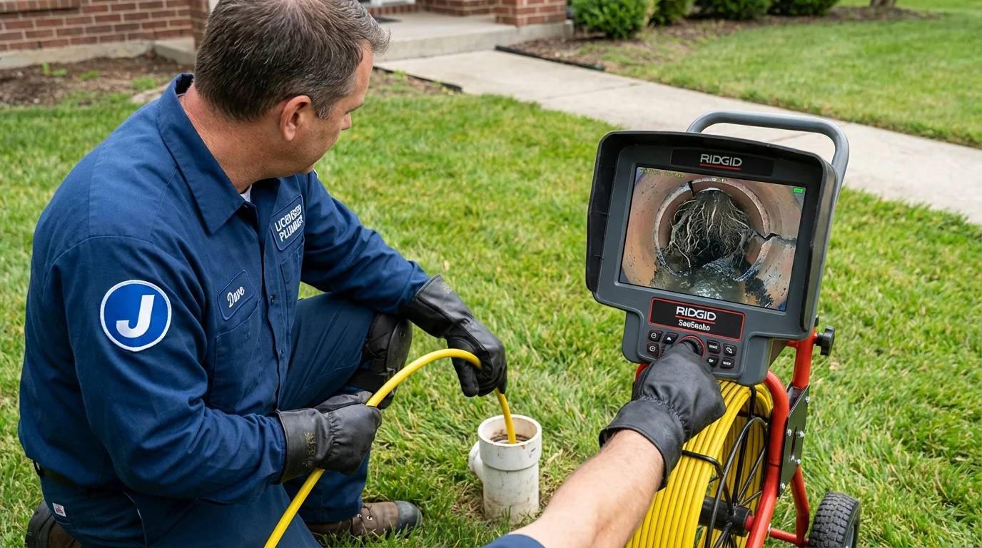 Sewer camera inspection being performed by Johns Plumbing LLC in Langley